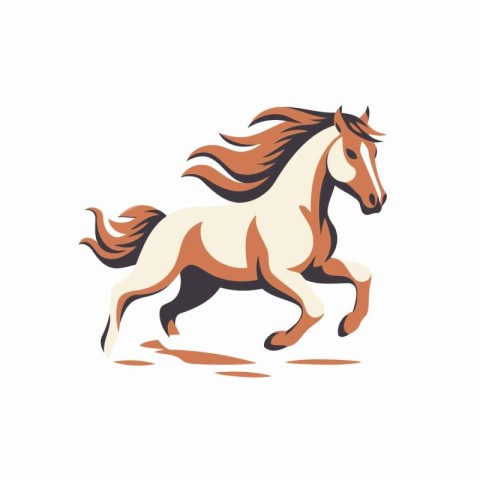 Running horse vector Illustration on white background for graphi