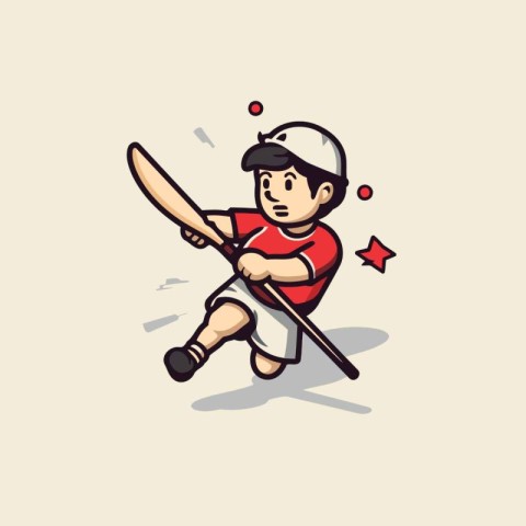 Baseball player cartoon vector illustration. Baseball player wit