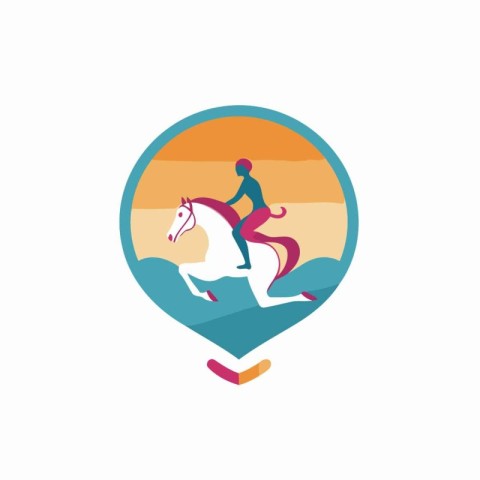 Horse riding vector logo template. Equestrian sport logo.