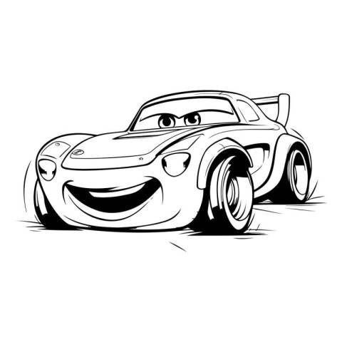 illustration of a sports car on a white background. vector illus