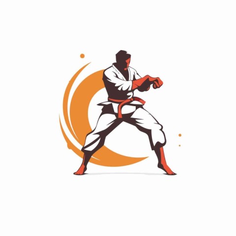 Taekwondo vector logo design template. Karate vector logo design