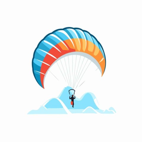 Paraglider flying in the sky. extreme sport vector Illustration