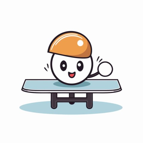 table tennis with ball kawaii character vector illustration desi