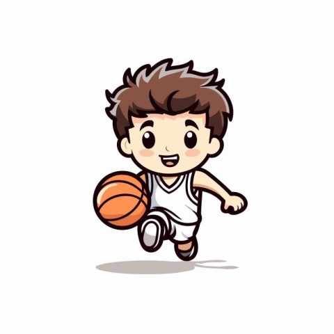 Basketball player cartoon theme vector art illustration. Isolate