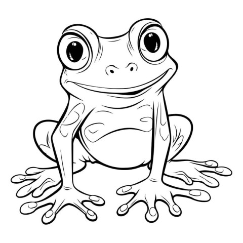 Frog - Coloring book for children. Vector illustration. isolated