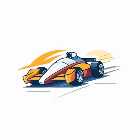 Sport race car. Vector illustration on white background. Design