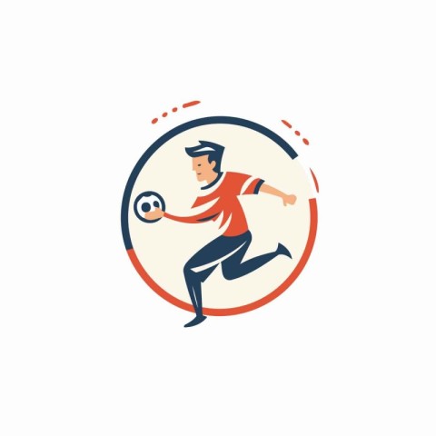 Soccer player vector logo design. Football player vector logo de