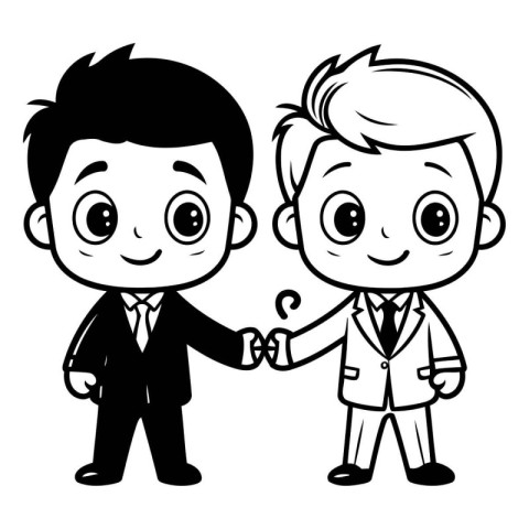 Cartoon Illustration of Businessman and Businessman Characters C