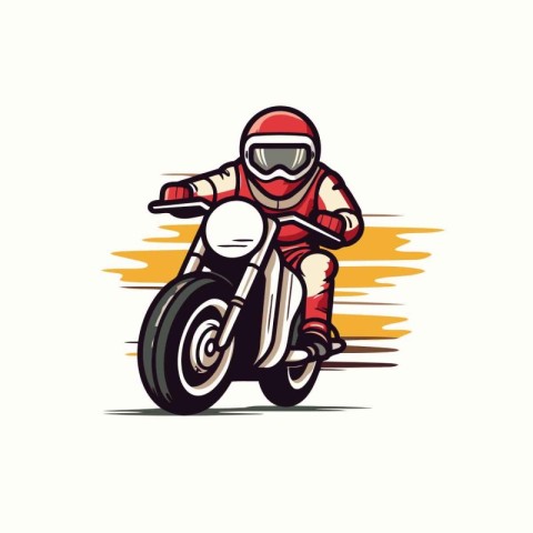 Motorcycle racer vector illustration. Motorcycle motorcyclist lo