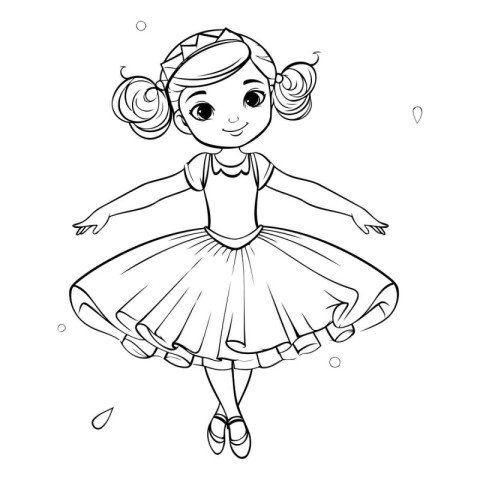 Cute little ballerina in a tutu. Vector illustration.