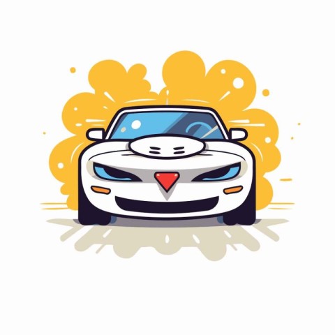 Sports car vector illustration. Flat style design. Good for web.