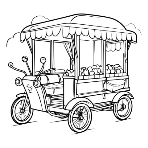 Tuk tuk. hand drawn vector illustration isolated on white backgr