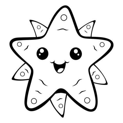 cute starfish kawaii isolated icon vector illustration designico