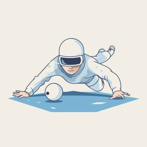 Cricket player. Vector illustration of a cricket player in actio