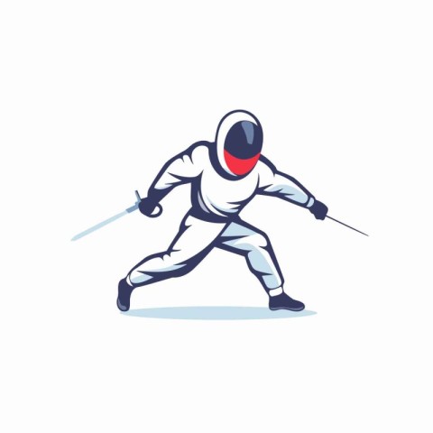 Fencing sport vector logo. badge. label and t-shirt design.