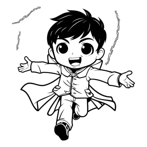 Superhero Boy Cartoon Mascot Character Illustration Isolated on