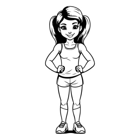 Fitness girl cartoon icon vector illustration graphic design vec