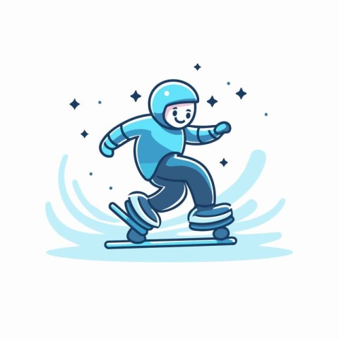 Snowboarder. Vector illustration in flat style isolated on white