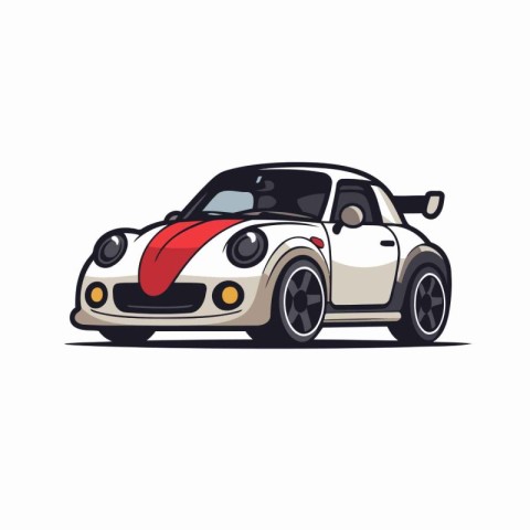 Retro sports car. Vector illustration on white background. EPS 1