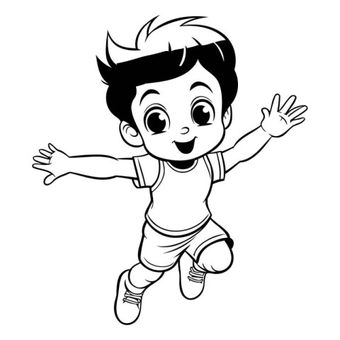 cute little boy cartoon vector illustration graphic design vecto