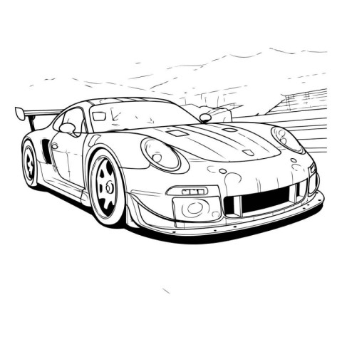 sketch of the sports car on a white background. vector illustrat