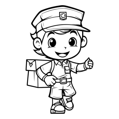 Coloring Page Outline Of Cartoon Police Officer - Coloring Book