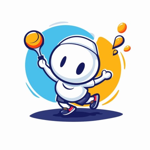 Juggling Cartoon Mascot Character. Vector Illustration.