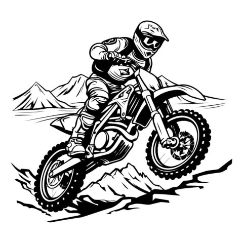 Motocross rider on the race. Vector illustration ready for vinyl