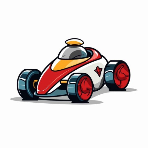 Racing car. Vector illustration on white background. Cartoon sty