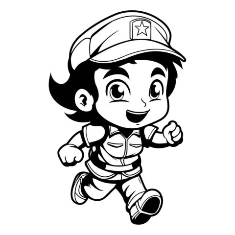 Illustration of a Cute Little Boy Wearing a Pilot Costume