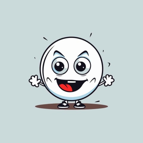 Cute Smiling Golf Ball Cartoon Mascot Character Vector Illustrat