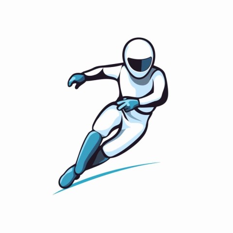 Astronaut in space suit flying. Vector illustration on white bac