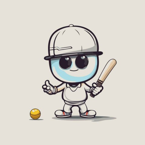 Cartoon Baseball Player Mascot Character Mascot Illustration