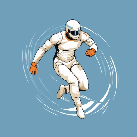 Astronaut flying in space. Vector illustration of astronaut in s