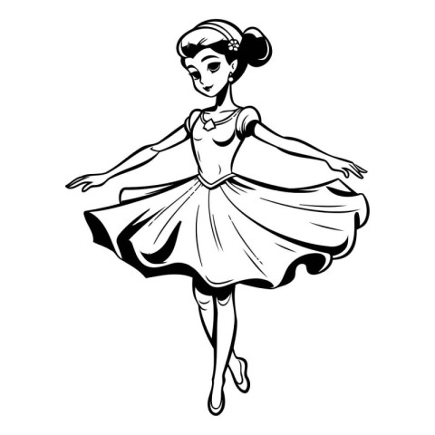 Beautiful ballerina in a tutu. Vector illustration.