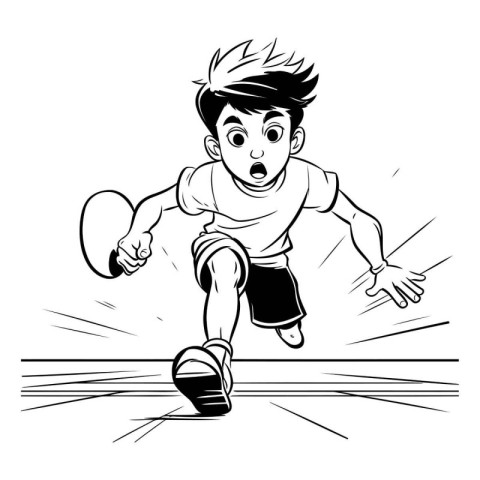 illustration of a badminton player jumping over a wall.