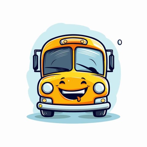 Cartoon school bus. Vector illustration isolated on a white back