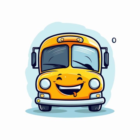 Cartoon school bus. Vector illustration isolated on a white back