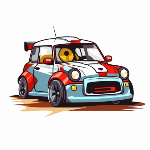 Cartoon car. Isolated on white background. Vector illustration.