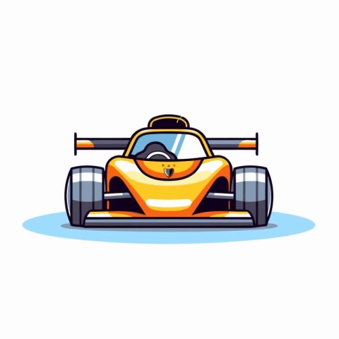 Racing car. Vector illustration in cartoon style on white backgr