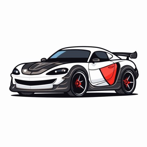 Sport car. Vector illustration isolated on a white background. S