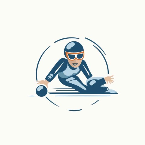 Cyclist icon. Vector illustration in flat style. Isolated on whi