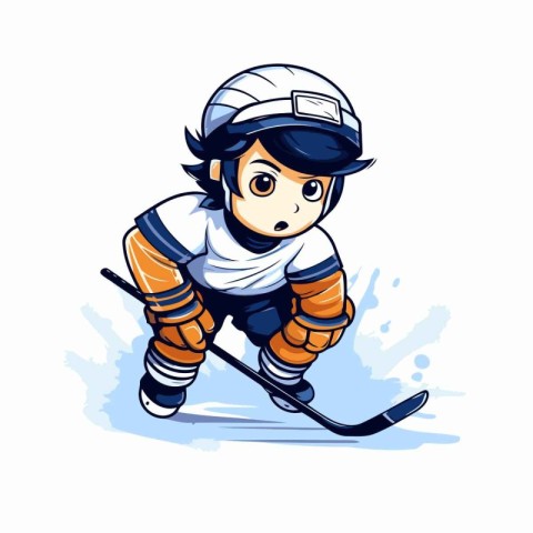 Ice hockey player. Vector illustration of a cartoon ice hockey p