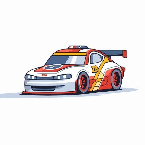 Police car. Police car. Vector illustration on a white backgroun