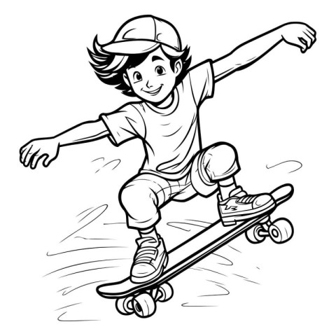 Skateboarder boy. Vector illustration ready for vinyl cutting.