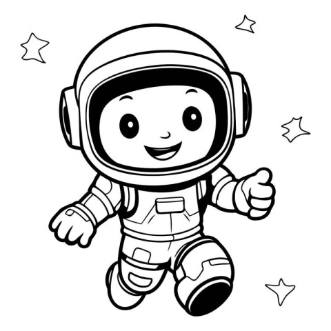 Vector illustration of Cartoon astronaut on white background. Co