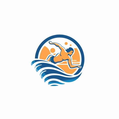 swimmer vector logo design template. Swimmer vector logo design.