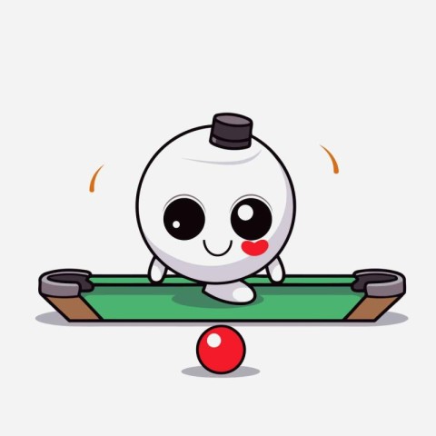 Cartoon billiard table character design. vector illustration eps