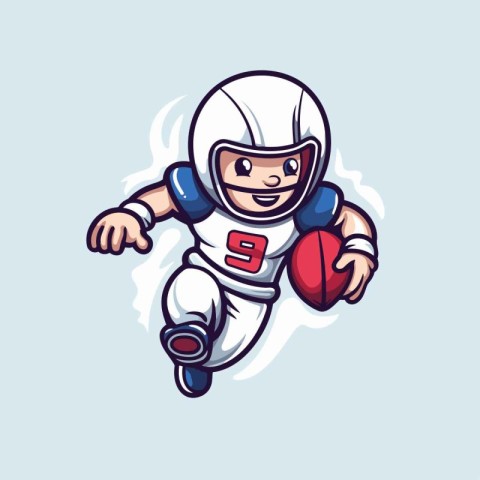 Rugby player mascot. Vector illustration of a rugby player masco