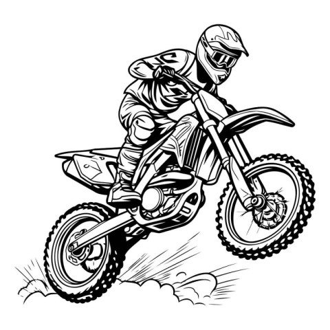 Motocross rider on the race. Vector illustration ready for vinyl